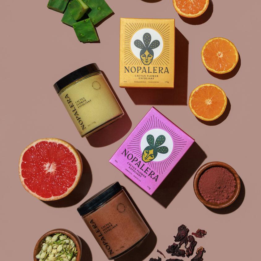 Nopalera Tangerine Body Polish texture close-up showing the natural exfoliating scrub